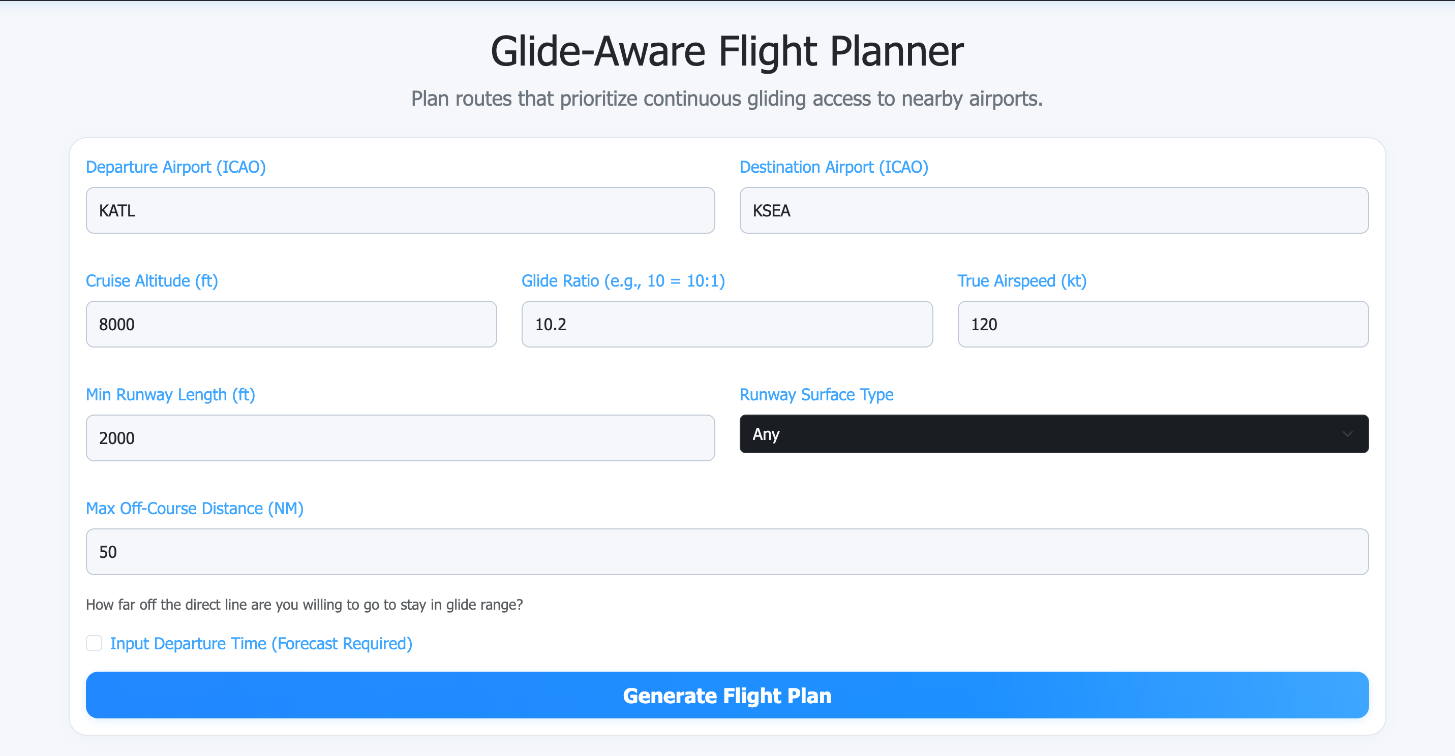 Flight Planner Screenshot